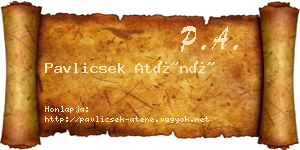 Pavlicsek Aténé névjegykártya